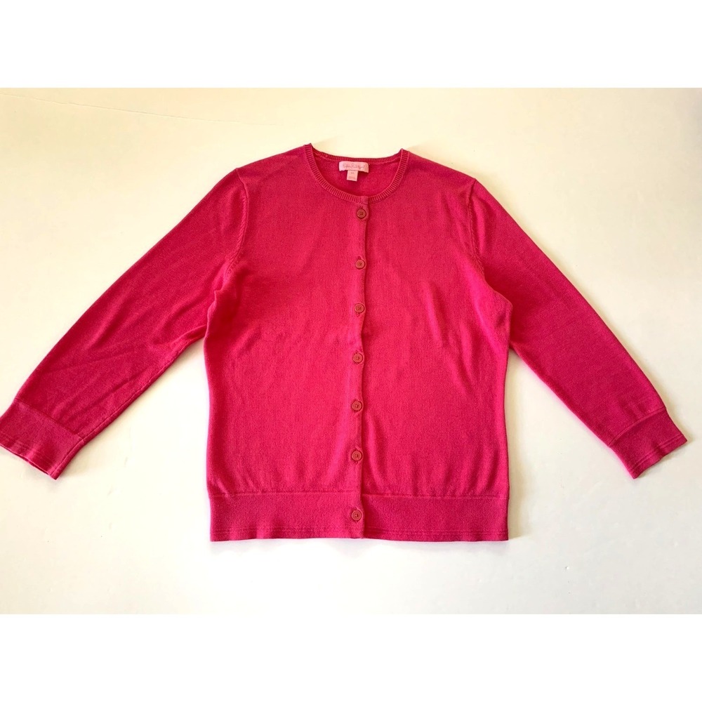 Lilly Pulitzer Cotton Cardigan Sweater XS 0 2 Pink Enamel Buttons